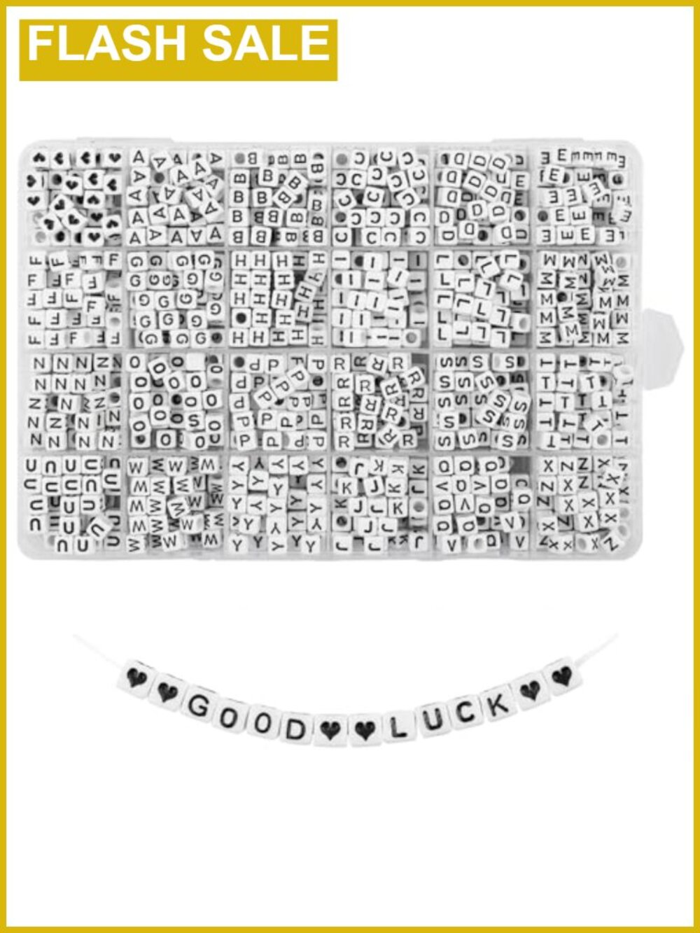 1440pc Acrylic Cube Alphabet Letter Beads 6mm Large Hole Jewelry Making DIY